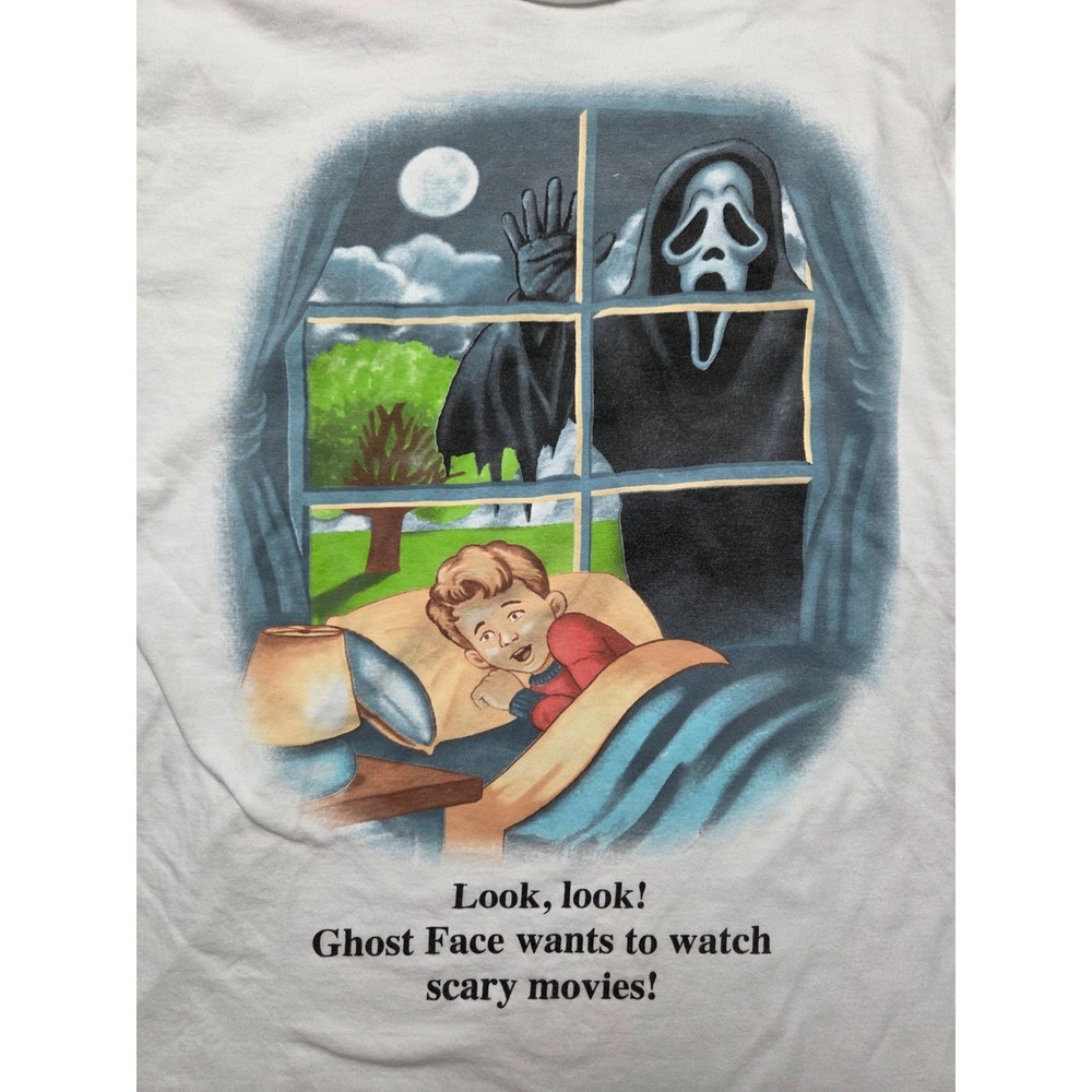 Ghost Face Icon of Halloween Funny Graphic Tee Size M Scary Movie‎ Unisex